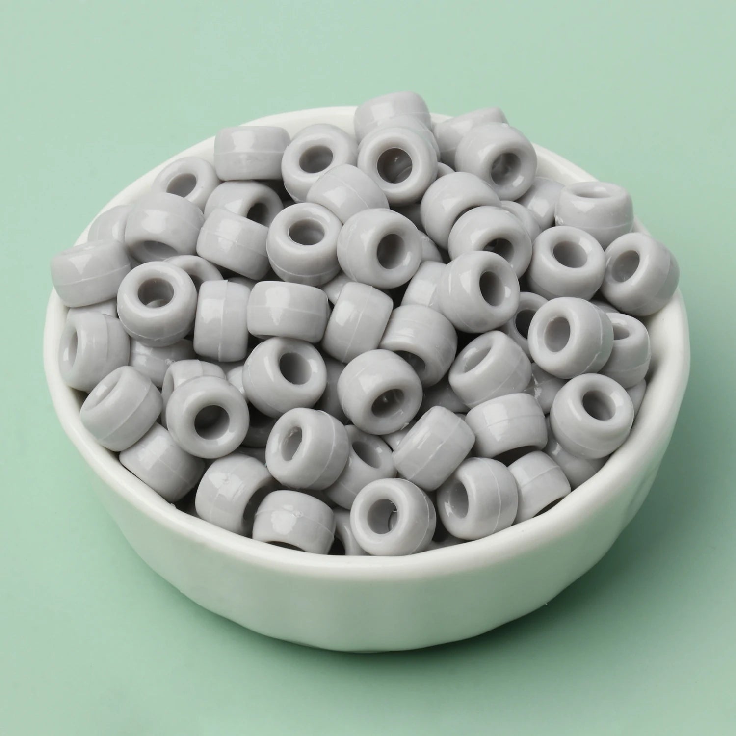 100 חרוזי פוני 6x9 מ"מ – חרוזים צבעוניים עם חור גדול ל־DIY ותכשיטים