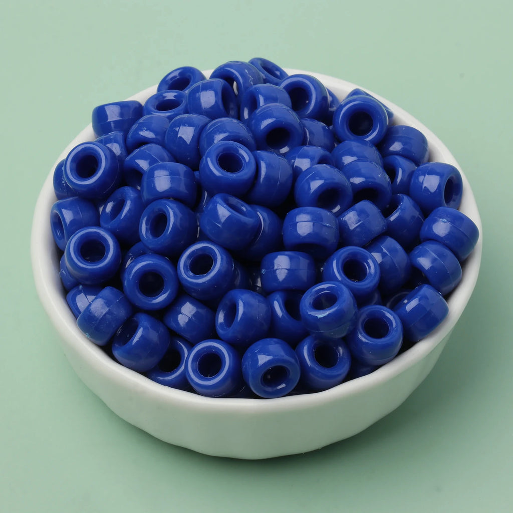 100 חרוזי פוני 6x9 מ"מ – חרוזים צבעוניים עם חור גדול ל־DIY ותכשיטים