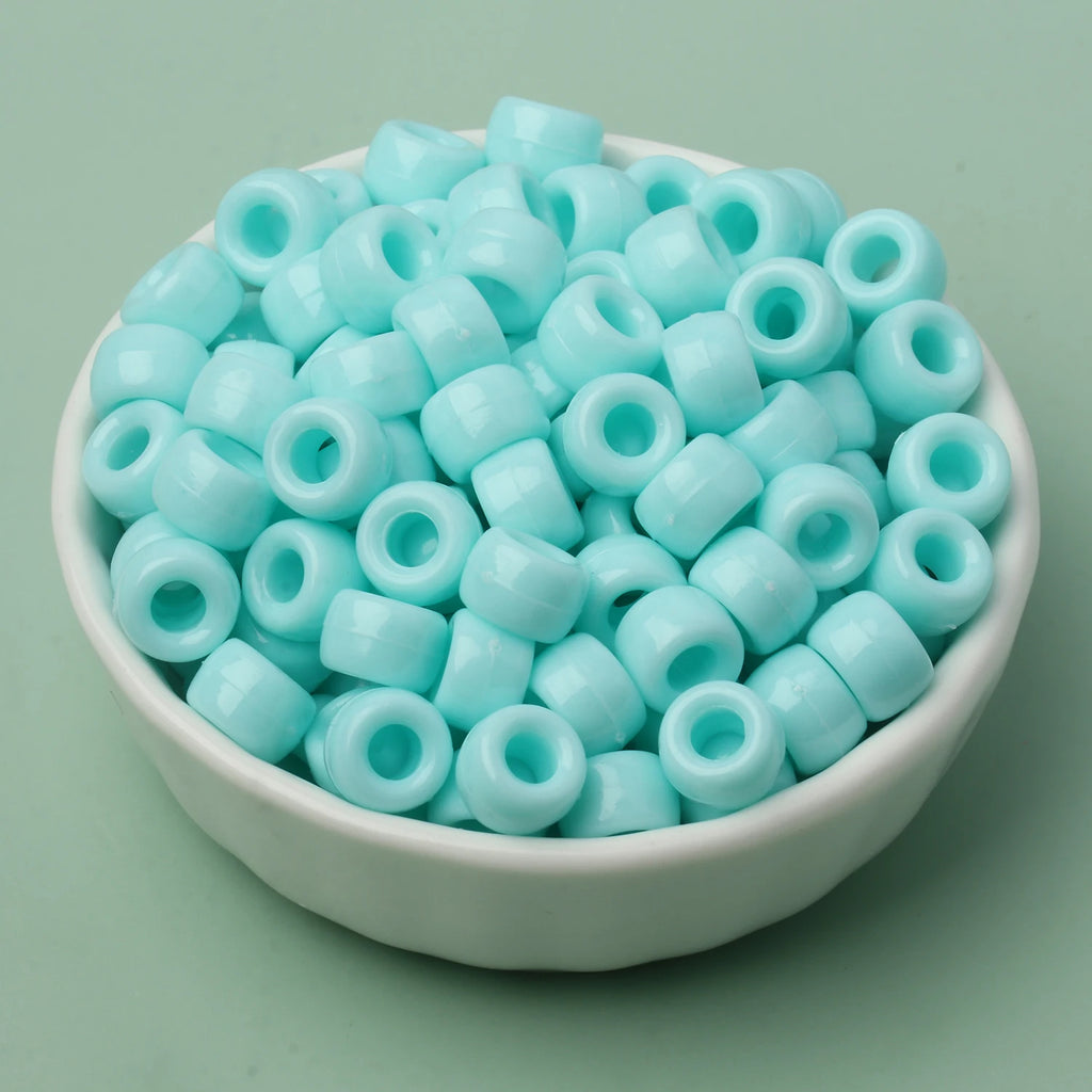 100 חרוזי פוני 6x9 מ"מ – חרוזים צבעוניים עם חור גדול ל־DIY ותכשיטים