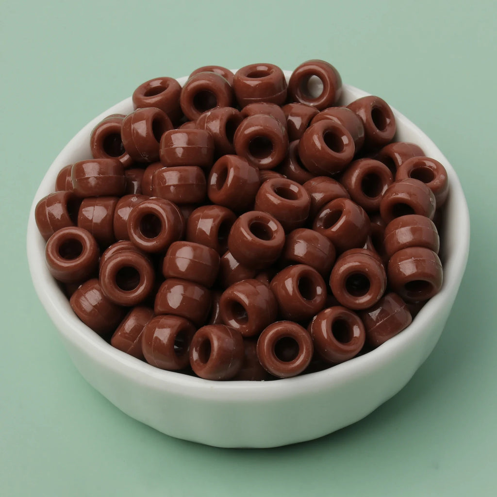 100 חרוזי פוני 6x9 מ"מ – חרוזים צבעוניים עם חור גדול ל־DIY ותכשיטים