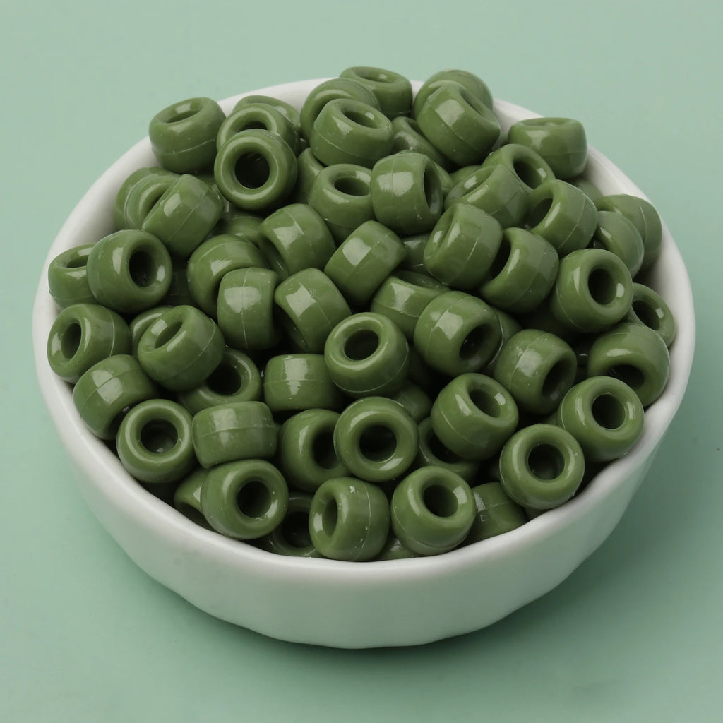100 חרוזי פוני 6x9 מ"מ – חרוזים צבעוניים עם חור גדול ל־DIY ותכשיטים