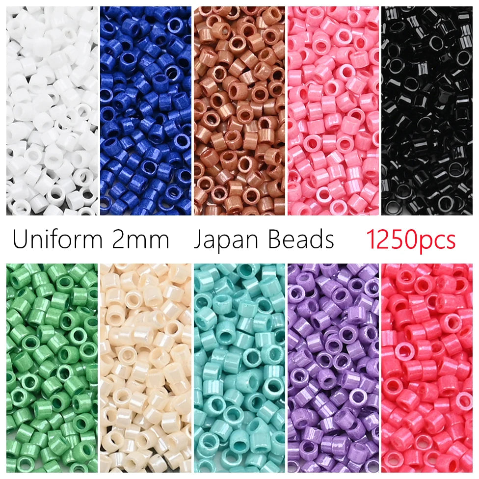 חרוזים יפנים זכוכית מיני 2 מ"מ – 1250 יחידות ליצירה ותכשיטים