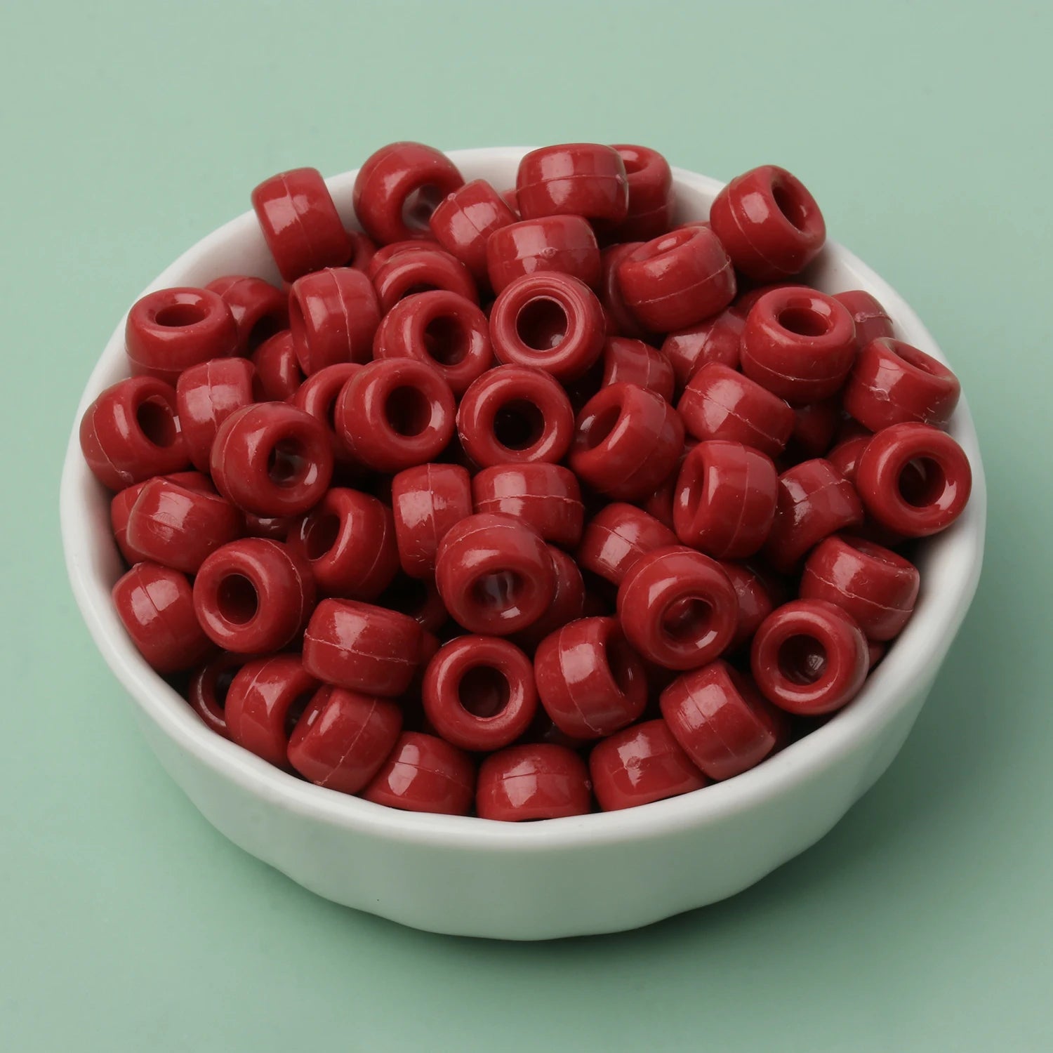 100 חרוזי פוני 6x9 מ"מ – חרוזים צבעוניים עם חור גדול ל־DIY ותכשיטים