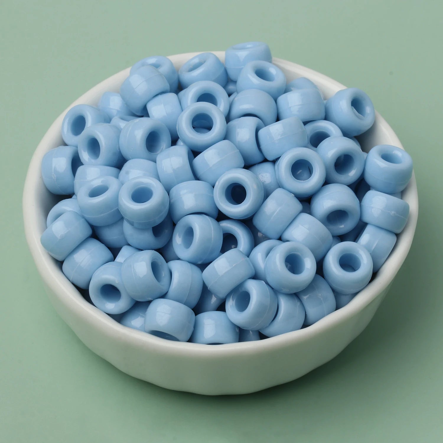 100 חרוזי פוני 6x9 מ"מ – חרוזים צבעוניים עם חור גדול ל־DIY ותכשיטים