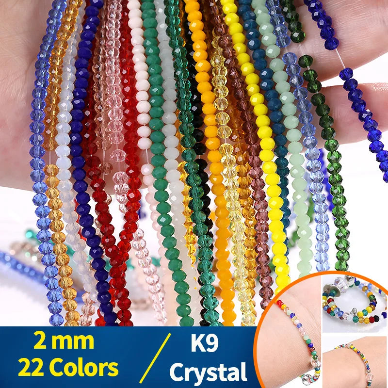 חרוזי קריסטל צבעוניים 2 מ"מ – איכות גבוהה לעיצוב ויצירה