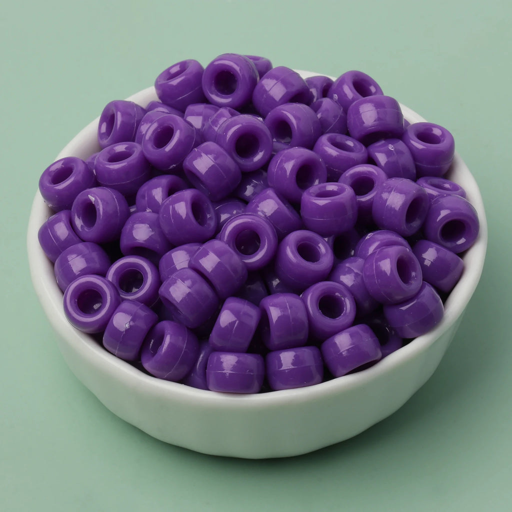 100 חרוזי פוני 6x9 מ"מ – חרוזים צבעוניים עם חור גדול ל־DIY ותכשיטים