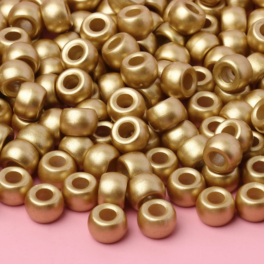 100 חרוזי פוני 6x9 מ"מ – חרוזים צבעוניים עם חור גדול ל־DIY ותכשיטים