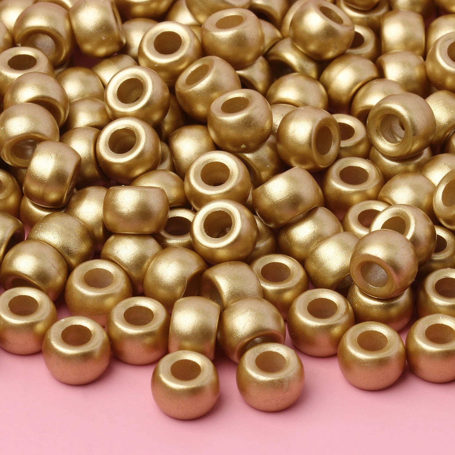 100 חרוזי פוני 6x9 מ"מ – חרוזים צבעוניים עם חור גדול ל־DIY ותכשיטים