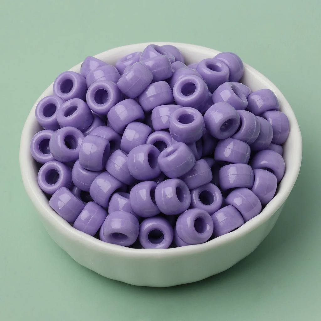 100 חרוזי פוני 6x9 מ"מ – חרוזים צבעוניים עם חור גדול ל־DIY ותכשיטים